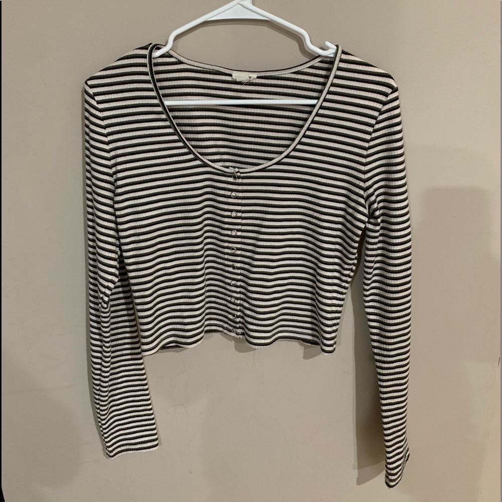 Garage Stripped Long Sleeve Top
